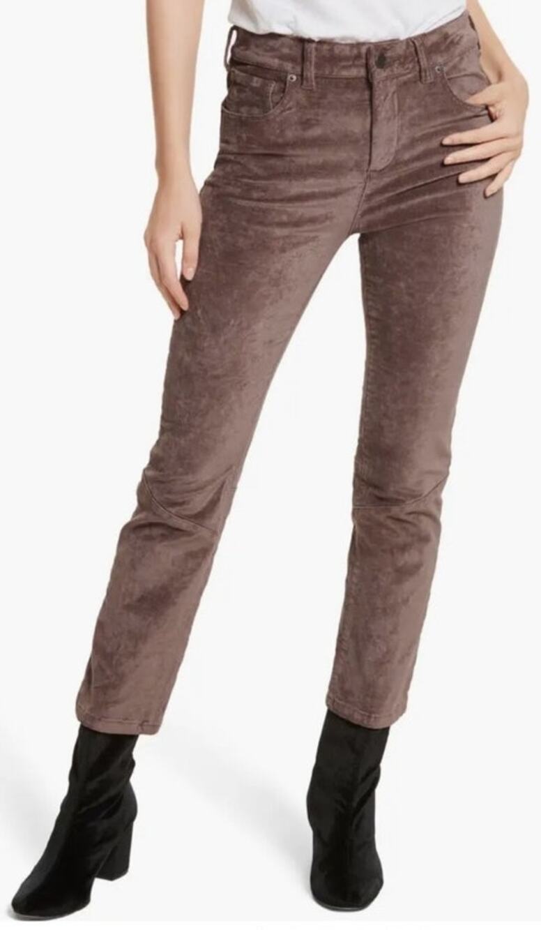 Free people pants Velvet Crop Bootcut brown size 25